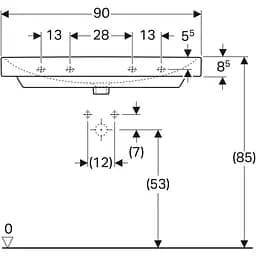 Раковина Geberit Smyle Square 90x48 500.251.01.1, Білий - мініатюра 3