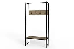Вішалка модульна підлогова Ferrum-decor Треліс 12 180x90x38 чорний ДСП Дуб Сонома 16мм (FRD-104310) - мініатюра 3