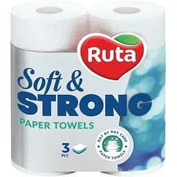 Паперові рушники Ruta Soft&Strong, тришарові, 2 рулони