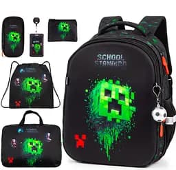 Шкільний ортопедичний рюкзак 6 в 1 для хлопчика School Standard 38х30х18 см Майнкрафт в 1 клас (SET 170-84) - мініатюра 2