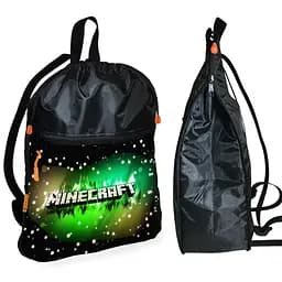 Рюкзак-мішок для взуття, спортивної форми Майнкрафт «Minecraft» дитяча сумка для змінки з розширювачем (01273)