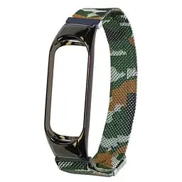 Ремешок Миланская петля для Xiaomi Mi Band 3/4 хаки-камуфляжный