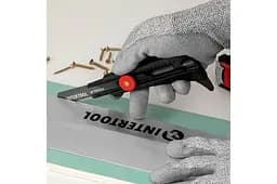 Ніж сегментний будівельний висувний Intertool Storm 18 мм гвинтовий для лінолеуму HT-0539 - мініатюра 3