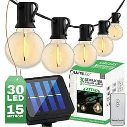 Сонячна гірлянда Lumiled CALLIS 30 LED-ліхтариків з пультом, зарядка USB, довжина 15 м