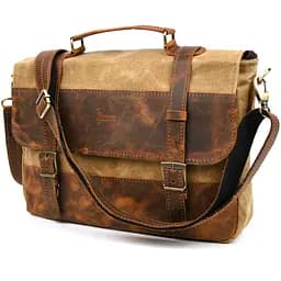 Чоловічий портфель з канвасу та шкіри наппа TARWA 36х27х10 см sum0028420