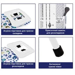 Дошка для прасування Casa Si Lady 122x38 White/Blue Crystals (CS93574R267), Білий - мініатюра 4