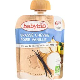 Органічне молочне пюре Babybio з козячого молока з грушею та ваніллю 85 г