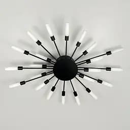 Потолочная черная люстра в форме солнечной вспышки на 22 плафона G4 Ø 90х70 см | Line F | Ст. 1279/22 BK