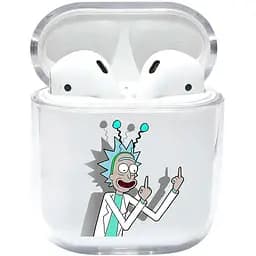 Прозорий силіконовий чохол Apple AirPods - Рик з факами (KAP1233)