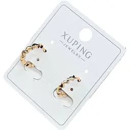 Сережки кільця Xuping з ніжним рельєфним дизайном гіпоалергенне медичне золото