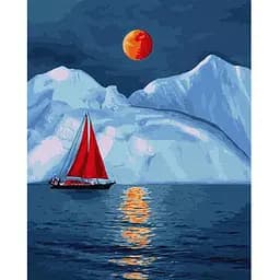 Картина за номерами Ideyka Ідейка Червоний вітрильник 40х50 см KHO2751