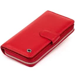 Вертикальний місткий гаманець зі шкіри жіночий ST Leather 19306 червоний