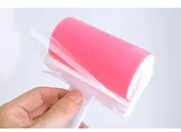 Многоразовый липкий ролик для чистки одежды Semi Sticky roller for clothes с чехлом, Pink - мініатюра 4