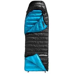 Спальник с натуральным пухом Naturehike CW400 NH18C400-D, р-р L, черно-голубой