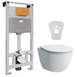 Комплект инсталляция 3 в 1 Volle Master Neo 201010 + унитаз Laufen Pro Rimless H8669570000001 с сидением Soft Close Slim, Белый