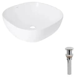 Раковина накладна Qtap Kolibri 400x400x140 White з донним клапаном QT10116303W48466 - мініатюра 2