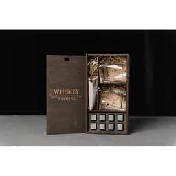 Подарунковий набір Whiskey Stones камені для віскі 8 штук + інструкція + мішечок для зберігання + щипці та 2 склянки - мініатюра 2