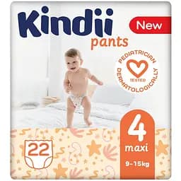 Підгузки-трусики Kindii Pants розмір 4 Maxi (9-15 кг) 22 шт.