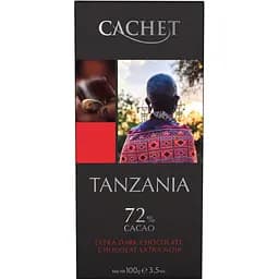 Шоколад Cachet Tanzania екстрачорний 72% какао 100 г