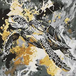 Алмазна мозаїка Золота черепаха ©art_selena_ua Ідейка AMO8262, 40х40 см
