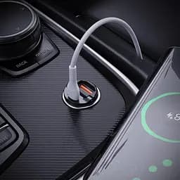 Автомобільний зарядний пристрій 1USB + Type-C Hoco NZ2 Link PD30W+QC3.0 Black + Cable Type-C to Type-C 1m - мініатюра 5