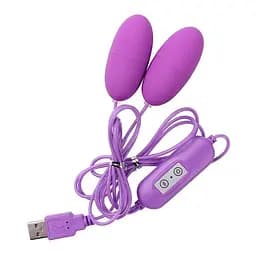 Подвійне віброяйце для жінок 10 режимів вібрації 5,5 см з usb фіолетовий