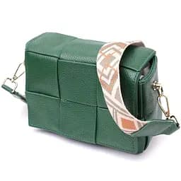 Компактна вечірня сумка для жінок з палітурками з натуральної шкіри Vintage 22312 зелена - мініатюра 1