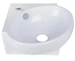 Комплект Qtap Leo N: Раковина підвісна кутова овальна 380x360x130 мм WHITE + Донний клапан PU02O (QT11115010WN47331) - мініатюра 4