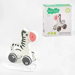 Игрушка-каталка "Зебра" деревянная C64010 Разноцветный