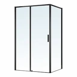 Душова кабіна прямокутна Imprese Osser 120x80 розсувна прозоре скло без піддону black matt s6400601TR, Чорний матовий, Універсальна, прозорий