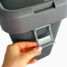 Відро для сміття Motek на 8 л з поворотною кришкою 22.5х22.5х30 см Антрацит (COB-410)  - мініатюра 6