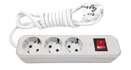 Удлинитель Сетевой фильтр 1,5 метра 3 гнезда с заземлением и кнопкой (провод 100% медь) MODERN (18277) ТМ