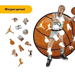 Дерев'яний фігурний пазл Ларрі Берд, А4, Картонна коробка 100 елементів - мініатюра 2