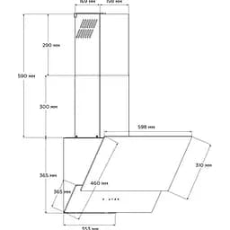 Витяжка похила Pyramida ND 835 BL [142785] - мініатюра 11