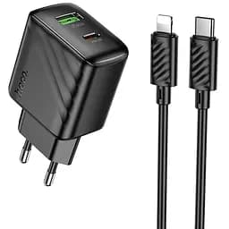 СЗУ Hoco CS25A Rico PD20W+QC3.0 (1USB-A/1C) + кабель Type-C to Lightning