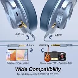 Гарнітура OneOdio Fusion A70Bluetooth + 3.5 мм/6.35 мм Sky Blue (A70 Sky Blue) - мініатюра 3