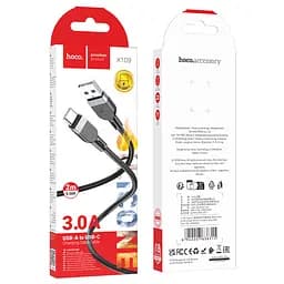 Кабель Hoco X109 Energy silicone charging data cable Type-CL-2 м Чорний - мініатюра 2