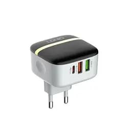 Зарядний пристрій Ldnio A3513Q 2 USB/ Type-C QC PD 33W чорний + кабель USB to Type-C