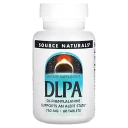 Амінокислота Source Naturals DLPA 750 mg, 60 таблеток