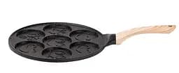 Порционная сковорода 7 круглых секций смайлов для блинов омлетов панкейков Черный