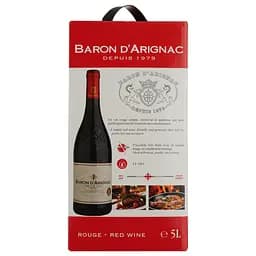 Вино Baron d'Arignac Rouge червоне напівсухе 12% 5 л (27288) - мініатюра 3