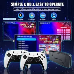 Ігрова приставка GameStick M8 Pro 2.4G Біло-чорний, HDMI-приставка для телевізора з бездротовими джойстиками - мініатюра 9
