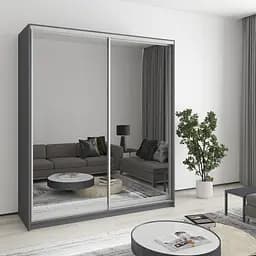 Шкаф-купе двухдверный MebelStar Комбо AL 2 Зеркала 180x45x210 см Антрацит (MBS-2777)