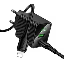 МЗП Hoco CS83A Excellent with digital display PD20W+QC3.0 (1USB-A/1C) + кабель Type-C to Lightning Black - мініатюра 3
