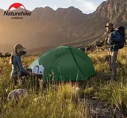 Намет надлегкий двомісний Star-River 2 Updated Naturehike (NH17T012-T, 210T) з футпринтом - темно‑зелений, Темно-зелений, Зелений - мініатюра 5