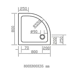 Душовий піддон Eger 80x80см SMC 599-8080R - мініатюра 4
