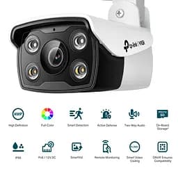 IP-Камера VIGI C340-4, PoE, 4Мп, 4 мм, H265+, IP66, Bullet, кольорове нічне бачення, зовнішн TP-Link teh0015970 - мініатюра 5