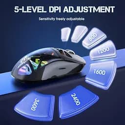 Комп'ютерна мишка Onikuma ігрова бездротова з RGB підсвічуванням акумулятором та 3 режимами підключення - мініатюра 4