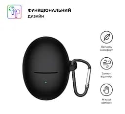 Силіконовий чохол для навушників JBL FreeBuds 5, Hang Case, чорний, ультратонкий захисний кейс товщиною 2 мм, захист від подряпин, пилу та ударів, компактний, з карабіном для кріплення, ArmorStandart (ARM80459) - мініатюра 2