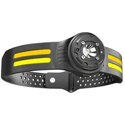 Ліхтар налобний акумуляторний Bailong T134-XPE-4COB водонепроникний корпус з датчиком руху 6 режимів Чорний